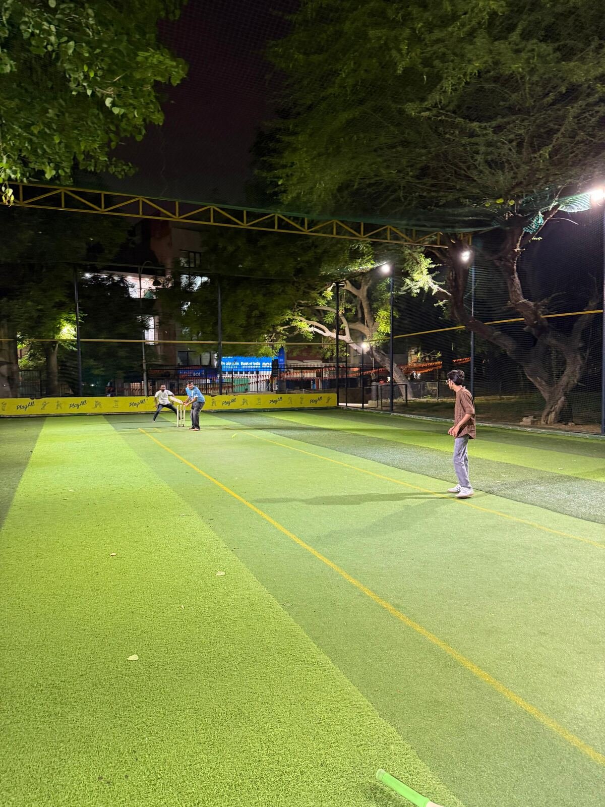 Mid-over — a founder shapes to bowl